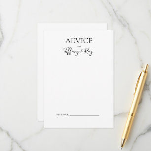 Simple Elegant Wedding Advice Card