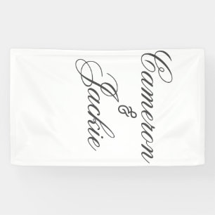 Simple elegant wedding couple name stylish calligr banner