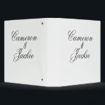 Simple elegant wedding couple name stylish calligr binder<br><div class="desc">girly design</div>