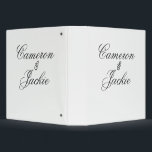 Simple elegant wedding couple name stylish calligr binder<br><div class="desc">girly design</div>