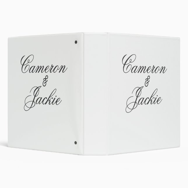 Simple elegant wedding couple name stylish calligr binder (Background)