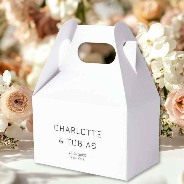 Simple, elegant wedding favor box (Simple, elegant wedding favor boxes with your name and date.)