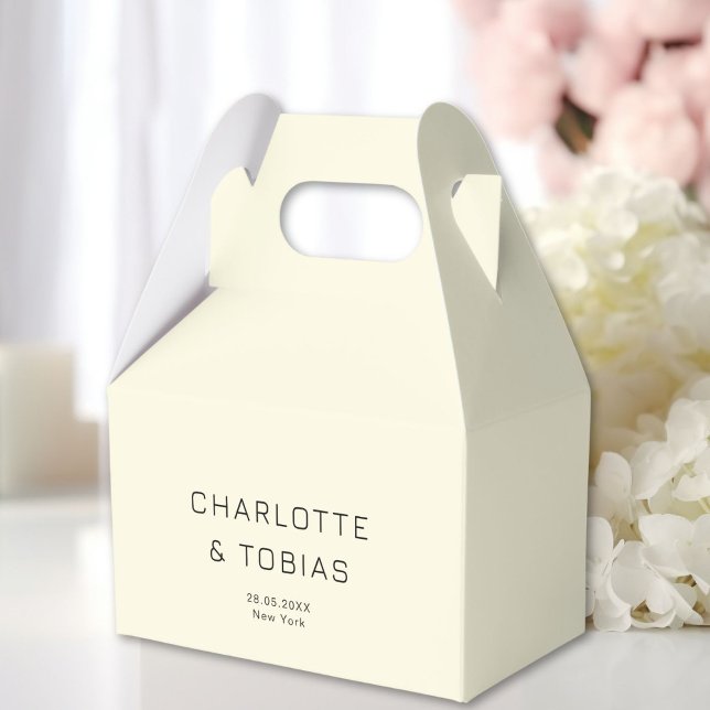 Simple, elegant wedding favor box (Simple, elegant wedding favor boxes with your name and date.)