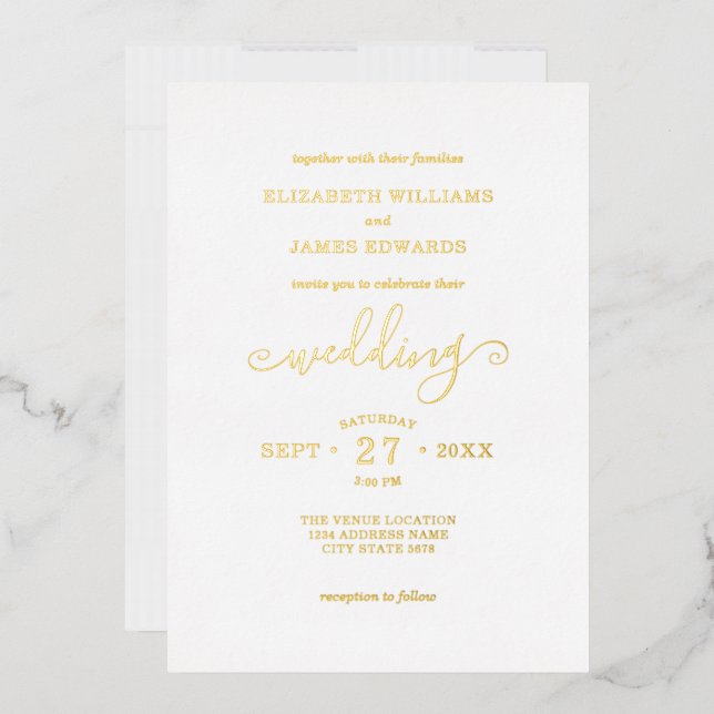 Simple Elegant Wedding Gold (Envelope)