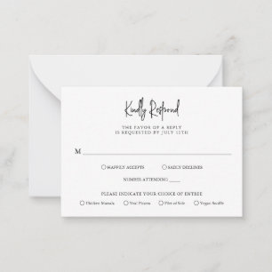 Simple Elegant Wedding Mini RSVP Card