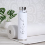 Simple Elegant Wedding Modern Bridesmaid Water Bottle<br><div class="desc">Modern black and white wedding water bottle featuring a simple and minimalist design with "bridemaid" in an elegant script along with her name at the bottom.  A cute bridesmaid gift idea.</div>