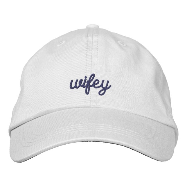 Simple Elegant Wedding Party Embroidered Hat (Front)