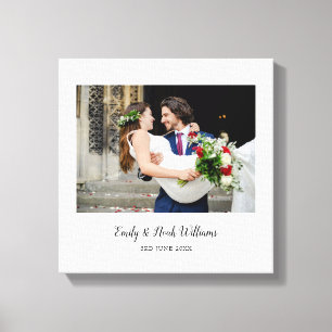 Simple Elegant Wedding Photo Canvas Print