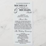 Simple Elegant Wedding Program<br><div class="desc">This simple,  beautiful and elegant Wedding Program will coordinate with any wedding theme.  This program is available in black and grey and many more colours.  Please visit our shop for matching stationery and more colour options!</div>