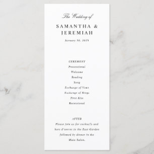 Simple Elegant Wedding Program