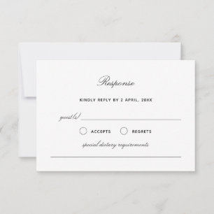 Simple Elegant Wedding Response Card RSVP