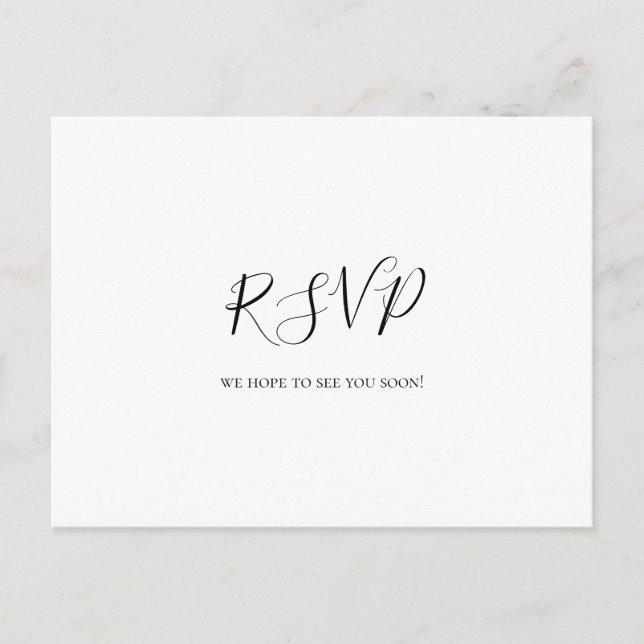 Simple Elegant Wedding RSVP Postcard (Front)