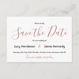 Simple Elegant Wedding Save the Date Enclosure Card