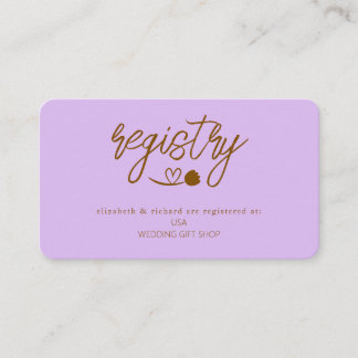 Simple Elegant Wedding Shower Gift Registry Enclosure Card