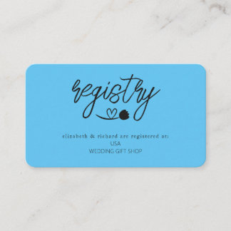 Simple Elegant Wedding Shower Gift Registry Enclosure Card