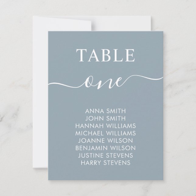Simple Elegant Wedding Table Number Seating Chart (Front)