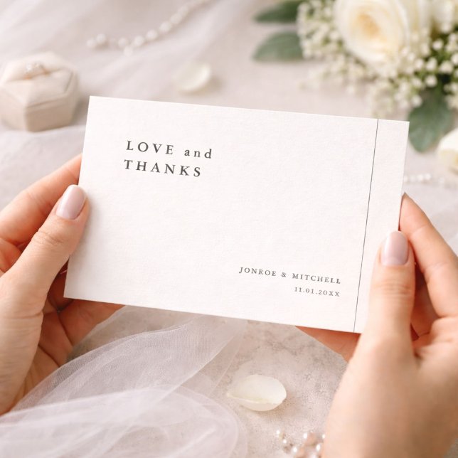 Simple Elegant Wedding Thank You Card With Note (Creator Uploaded)