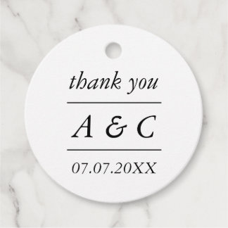 Simple Elegant Wedding Thank You Favour Tags