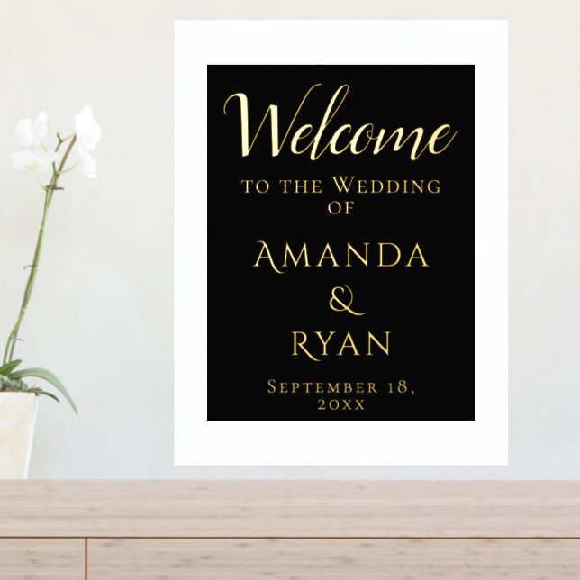Simple Elegant Welcome Script Wedding Gold Foil Prints (In Situ (Entry Table))