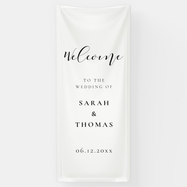 Simple elegant Welcome to our wedding Banner (Vertical)