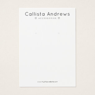 Simple Elegant White Black Hearts Earrings Display