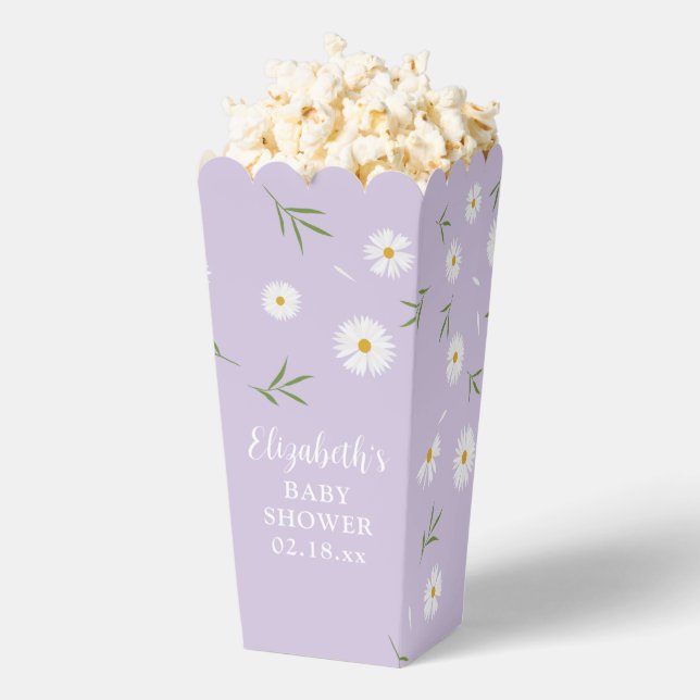 Simple Elegant White Daisies Baby Shower  Favor Box (Popped)