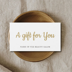 Simple Elegant White Faux Gold Beauty Carte cadeau