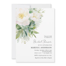 Simple Elegant White Floral Bridal Shower