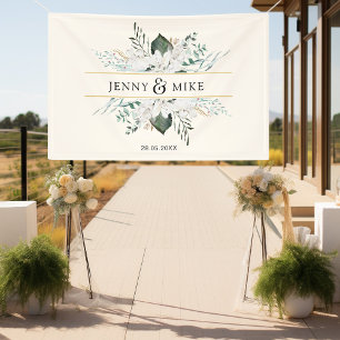 Simple, elegant white flowers banner