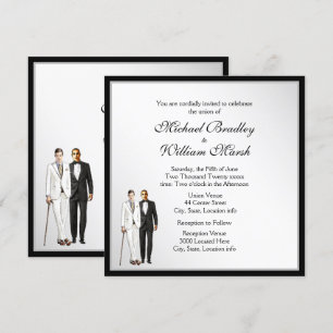 Simple Elegant White Gay Wedding Invite