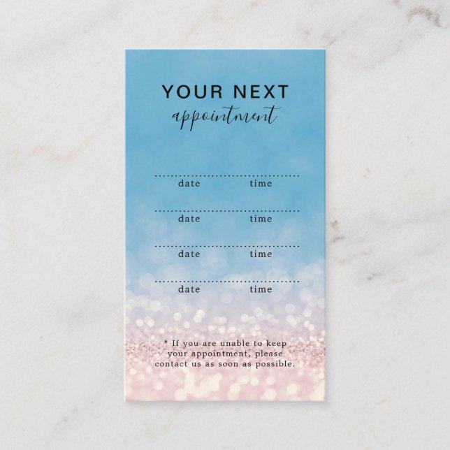 Simple Elegant White Gold Beauty Appointment Card (Front)