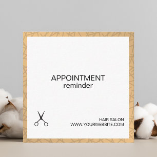 Simple Elegant White Gold Hair Appointment Card