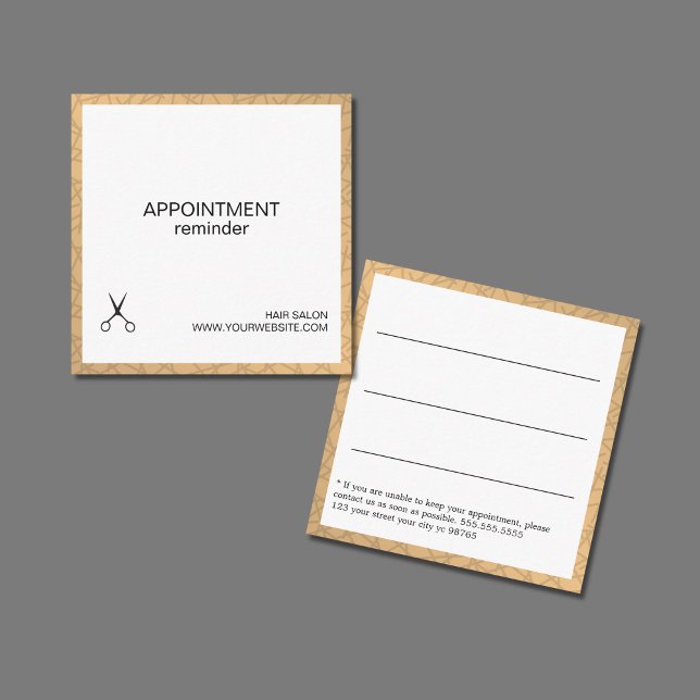 Simple Elegant White Gold Hair Appointment Card (Creator Uploaded)