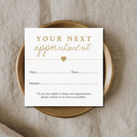 Simple Elegant White Gold Heart Beauty Appointment