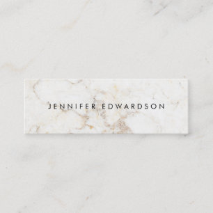 Simple elegant white gold marble professional mini business card