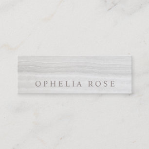 Simple Elegant White Marble  Salon and Spa Mini Business Card
