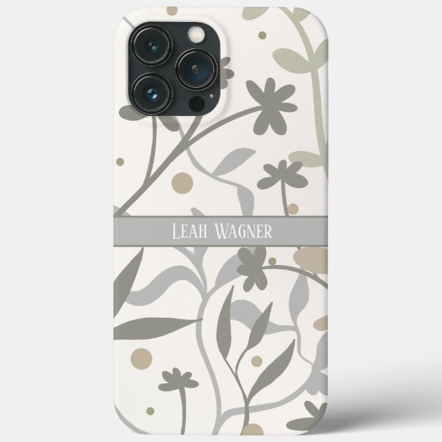 Simple Elegant White Modern Custom Floral Case-Mate iPhone Case (Back)