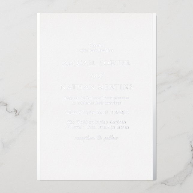 Simple Elegant White & Silver Designer Wedding (Front)