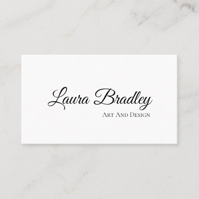 Simple Elegant White Standard, 3.5" x 2.0" Busines Business Card (Front)