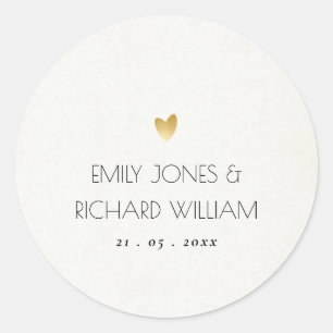 SIMPLE ELEGANT WHITE TYPOGRAPHY TEXT ONLY CLASSIC ROUND STICKER