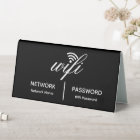 Simple Elegant Wifi Network Password Info Black