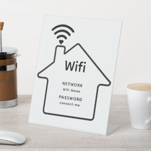 Simple Elegant Wifi Network Password Info Pedestal Sign