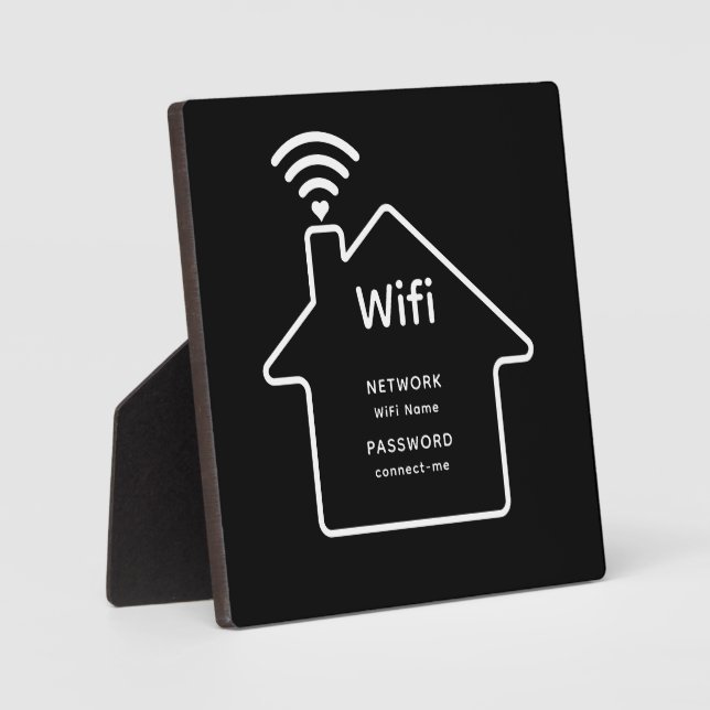 Simple Elegant Wifi Network Password Info Plaque (Front)