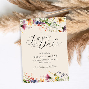 Simple Elegant Wildflower Spring Summer Wedding Save The Date