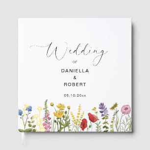 Simple Elegant Wildflower Wedding  Guest Book