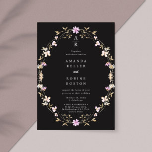 Simple Elegant Wildflower Wedding Invitation