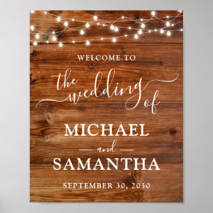 Simple Elegant Wood Rustic Wedding Poster