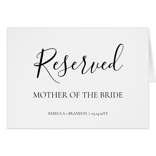 Simple élégante calligraphie Mariage réservé (Devant horizontal)