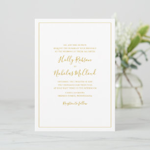 Simple élégante Faire-part de mariage blanche de N