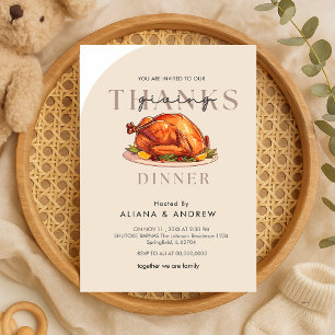 Simple Elegent Modern Thanksgiving Dinner Invitation